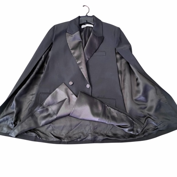 ZARA | Wool Blend Cape Style Blazer - Picture 6 of 7